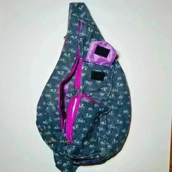 MERU Sling Bag 100% Cotton Bicycle Print - Picture 3 of 7